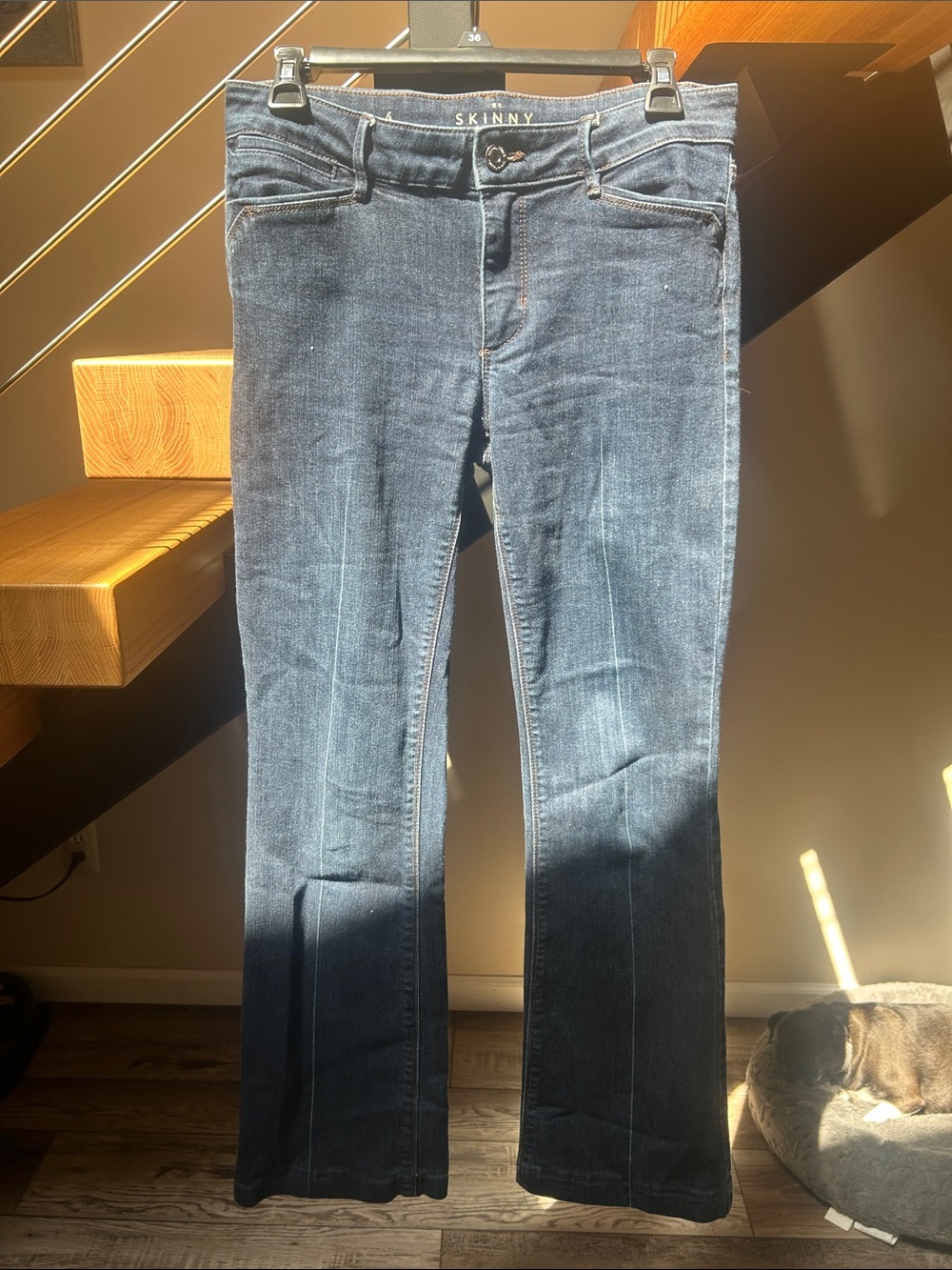 White House Black Market Women's Dark Blue Skinny Jeans